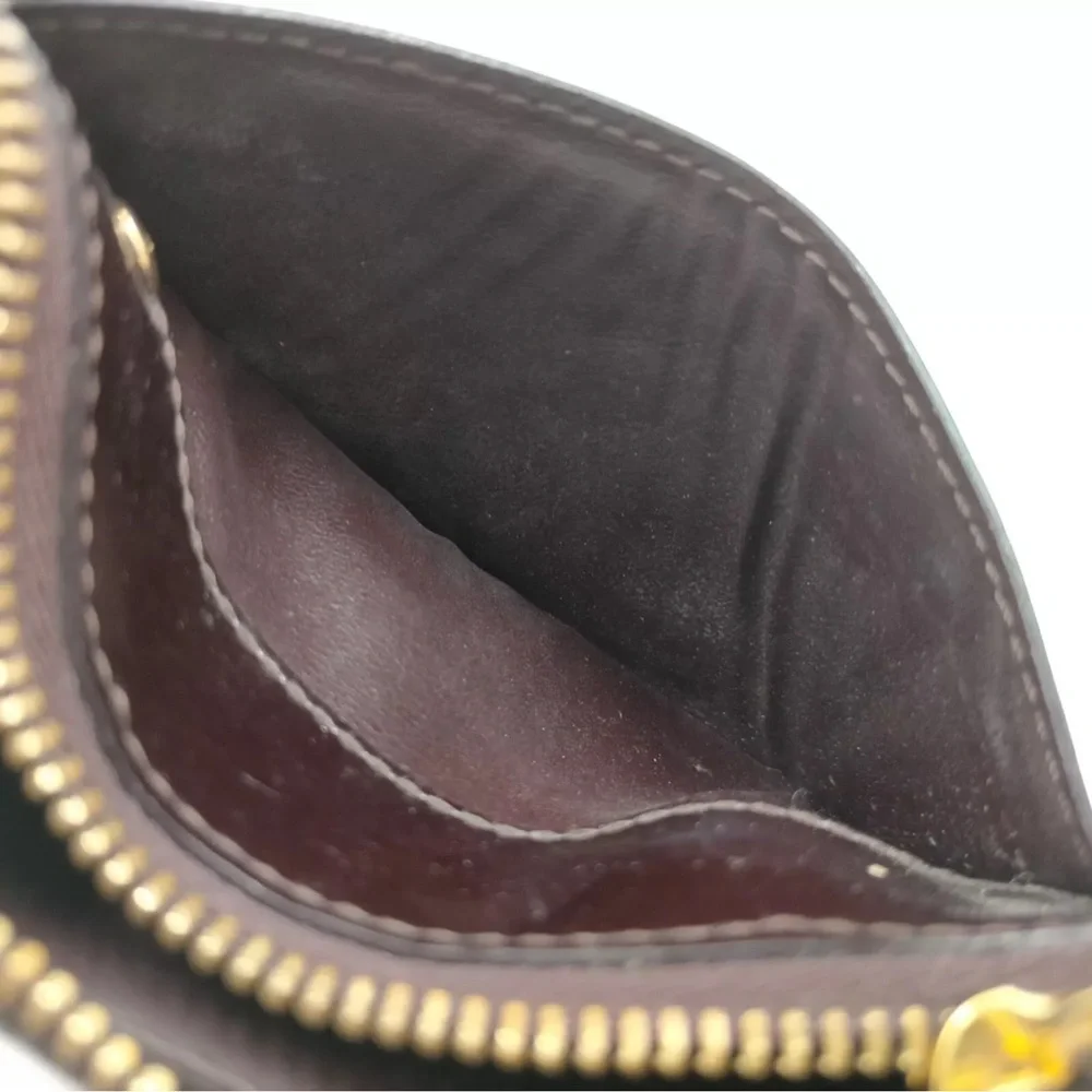 Louis Vuitton Key Chain Card Wallet Zipper Amarante Patent Leather Preowned - Picture 8 of 11